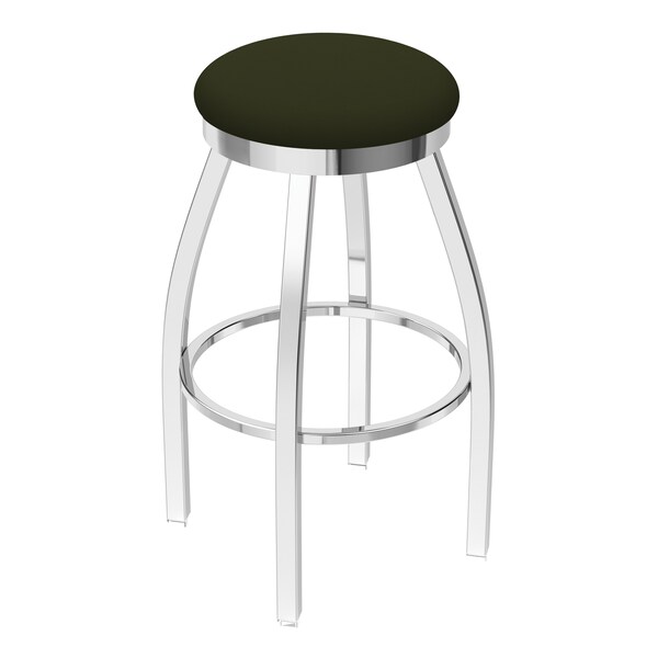 25" Swivel Counter Stool, Chrome Finish, Canter Pine Seat